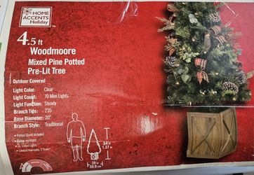 Holiday 4.5 ft Woodmoore Mixed Pine Potted Pre-Lit Tree 