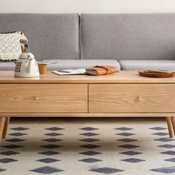 Oak, Ash Solid Wood Nordic Modern Coffee Table
