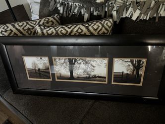 Photo Framed Rustic Fence, Tree Farmhouse Style Photos & Frame