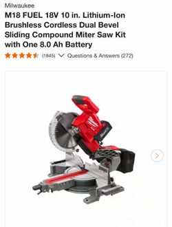 Milwaukee M18 FUEL 10” Miter Saw Kit - $500