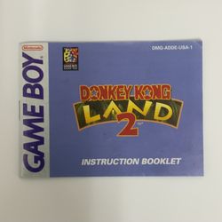 Donkey Kong Land 2 Game Boy Manual Instruction Booklet