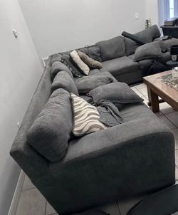 Grey sectional couch