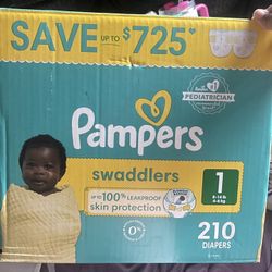 Pamper Box Size 1 And New 3-6 And 6 M Clothing For Baby Girl