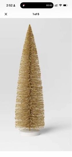Gold Glitter Bottle Brush Christmas Tree