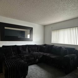 BRAND NEW BLACK CORDUROY SECTIONAL SAME DAY DELIVERY 