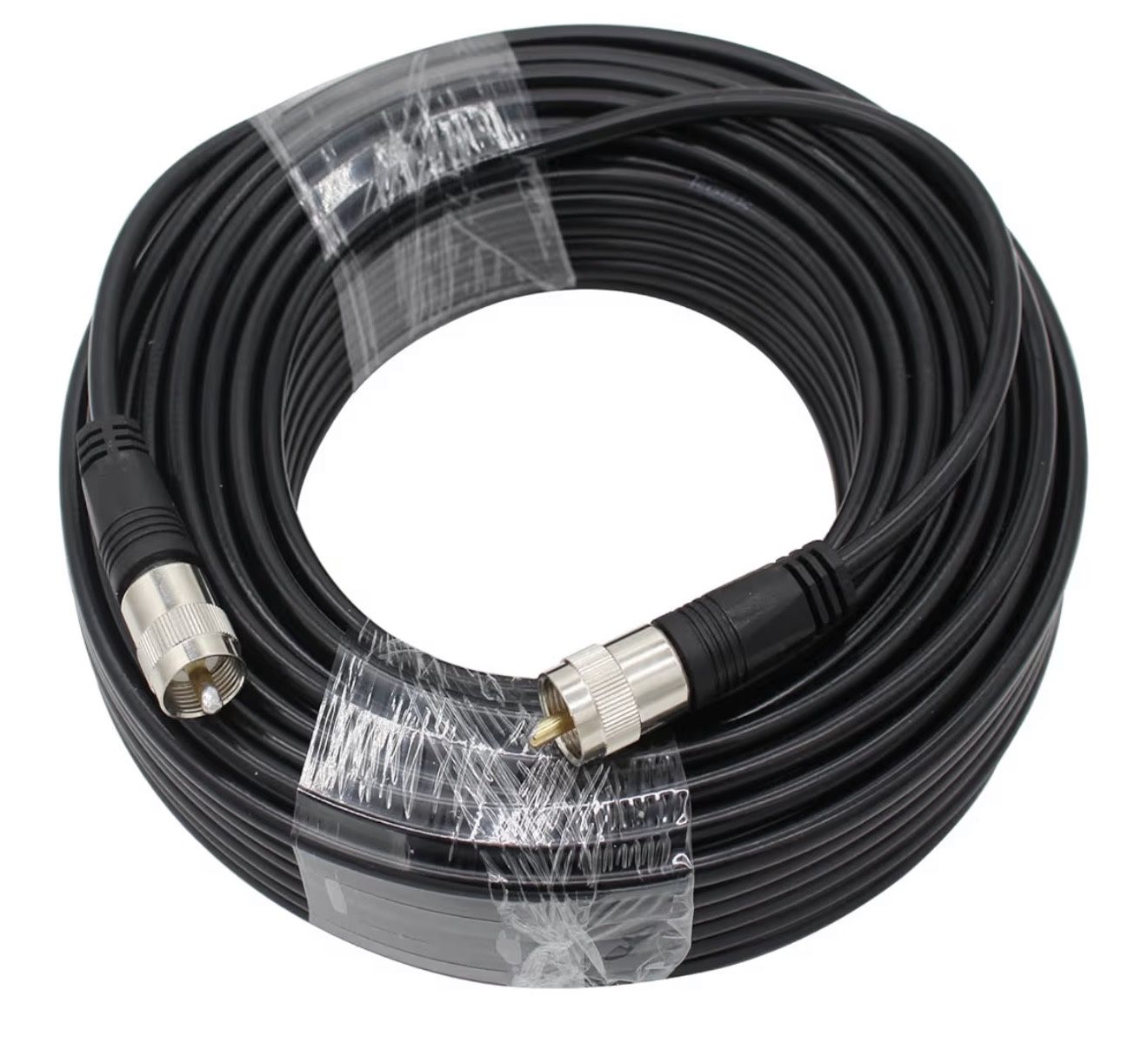 RG8X Coaxial Cable 100ft, UHF PL259 Male to Male Coax Connector for HAM Radio, Antenna Analyzer