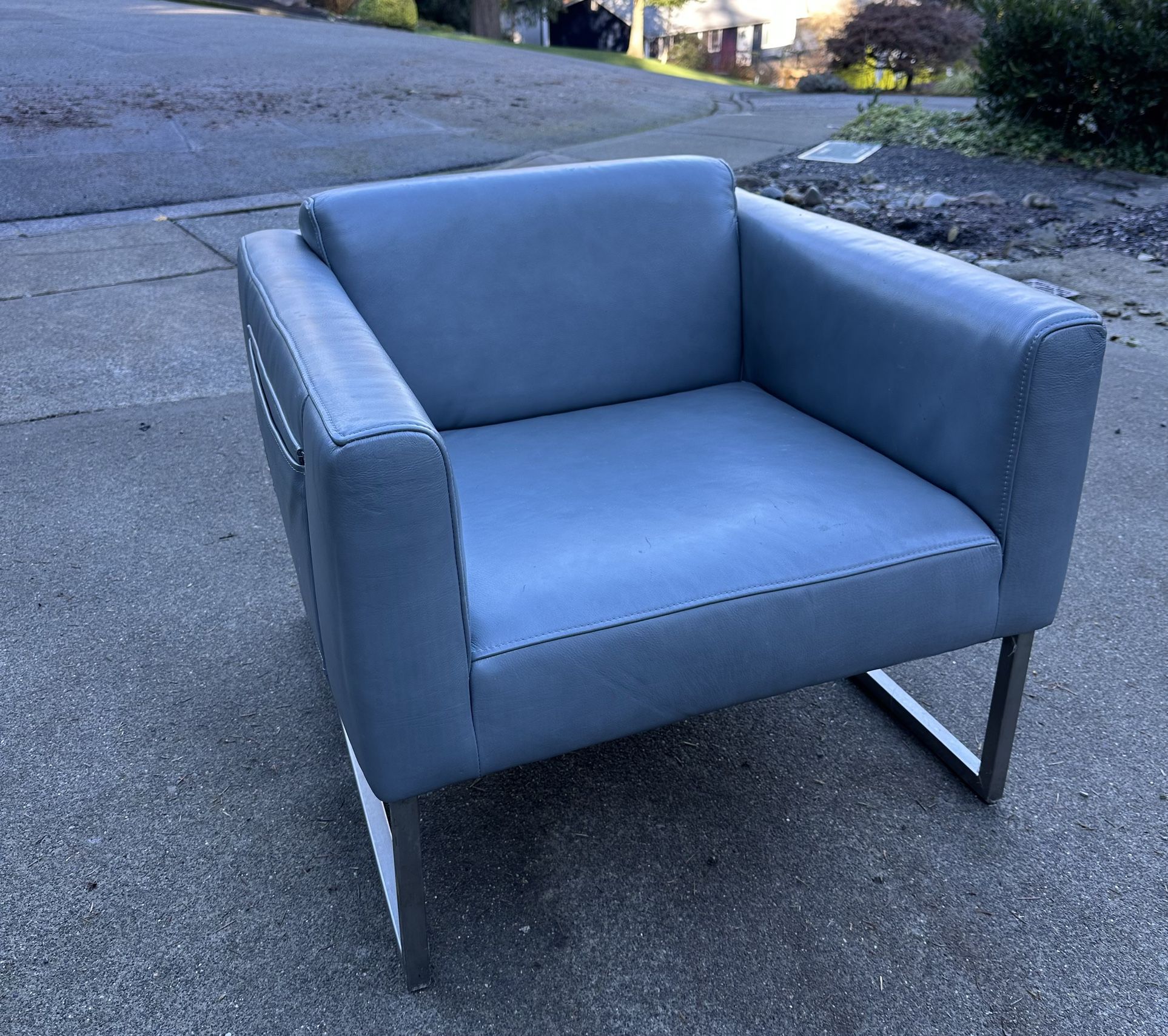 Kasala Italian Leather Arm Chair