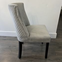 4 Gray Cloth Dining Chairs 