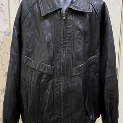 Mens G-III Original Product Black Leather Jacket Size Large