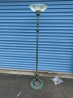 Cool Vintage Metal Lamp with Glass Globe