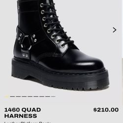 Dr Marten 1460 Quad Harness Leather Platform Boots (MENS 10)