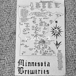 Minnesota Breweries Hand Drawn Fantasy Map