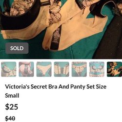 Victoria's Secret Bra And Panty Set Size Small