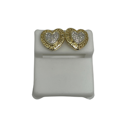 10k 0.25ct Diamond Heart Stud Screw Back Earing GCAE00525