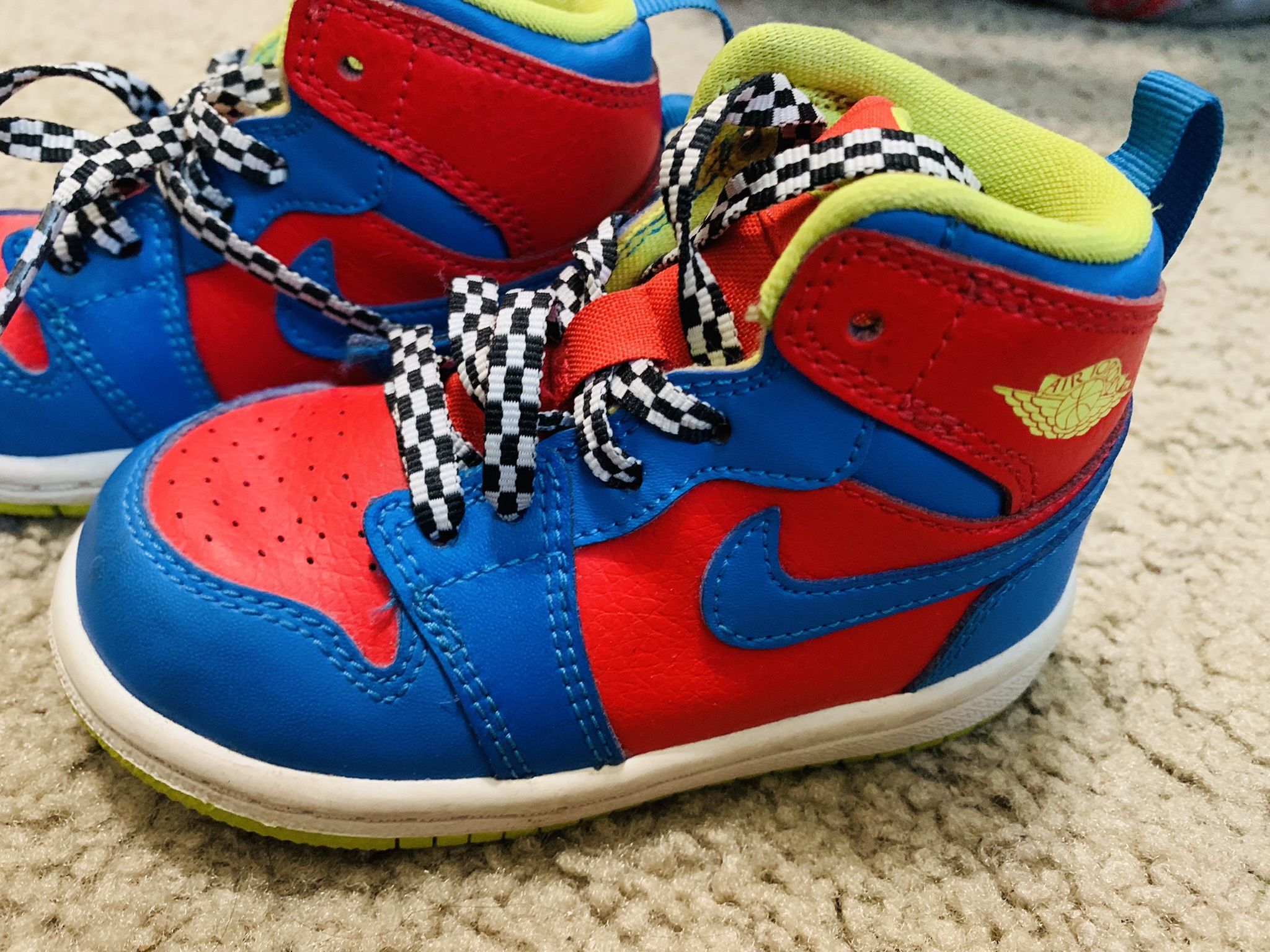 Air Jordan 1 Retro High TD 'Cyber Red Blue' Toddler/6c