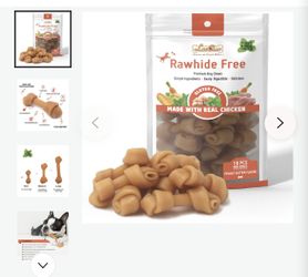 LuvChew Premium Peanut Butter Dog Chew Bones, Rawhide Free, Gluten Free