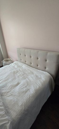 Tufted Upholstered Headboard Light Gray
