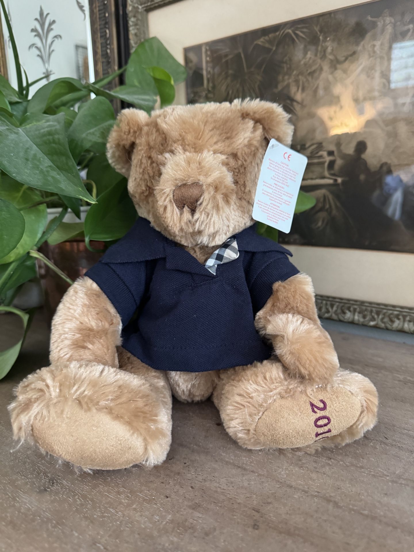 NWT Burberry Fragrance 2010 Teddy Bear Polo Shirt Plush Brown Stuffed Animal Russ Berrie UK Fur