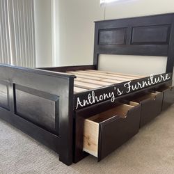 Queen Bed With Drawers 