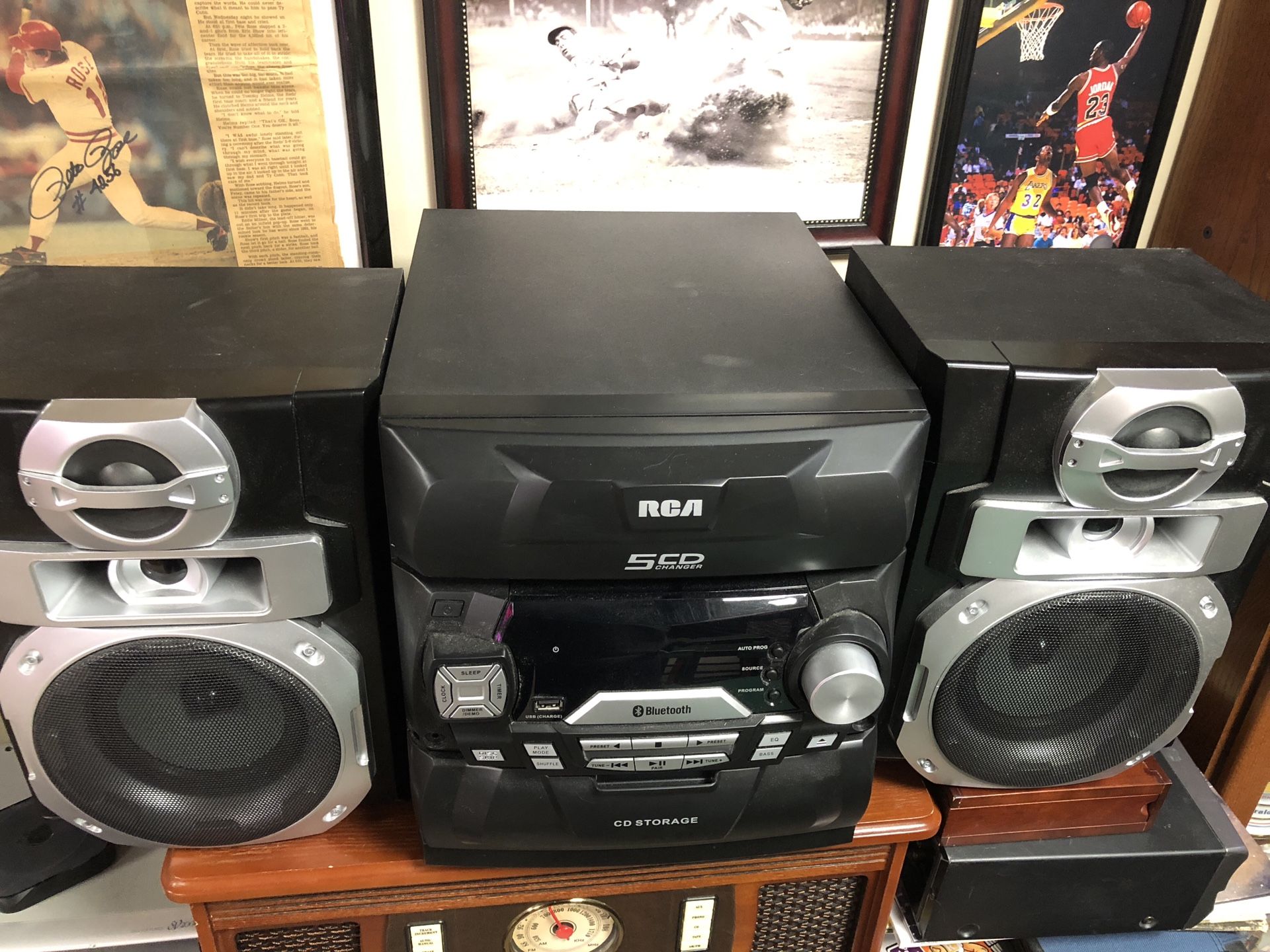 RCA STEREO SYSTEM \W BLUETOOTH, 5 CD CHANGER “BRAND NEW”