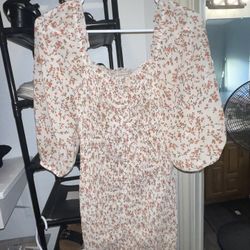 Off Shoulder Flowers Design Dress