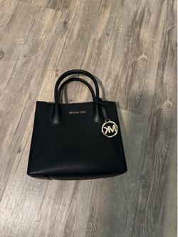 MICHAEL KORS MERCER MEDIUM SMALL MESSENGER CROSSBODY BAG MK BLACK LEATHER GOLD