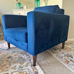 Blue Velvet Armchair