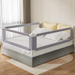 3-Piece Cal King Size Bed Rail for Toddlers - Height Adjustable Baby Bed Rail 