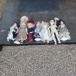 7 , ,Old Dolls  They Get Wet I ASK $25.00 For All 7  Good  For Art.