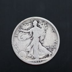 1917d Obverse Key Date Silver Half Dollar