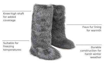 Womens Faux Fur Boot Winter Fluffy Long Furry Boots for Girls Outdoor Fuzzy Knee-High Boot. Size 10. New