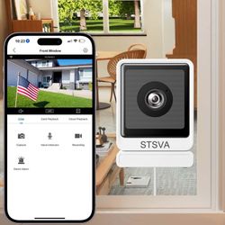 STSVA 3MP 2K Window Security Camera,2.4G&5G WiFi Indoor Camera For Home With Color Night Vision
