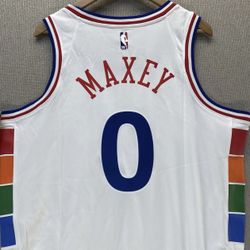 Nike Philadelphia 76ers Tyrese Maxey NBA Jersey #0 Mens med sz 44  City Swingman NWT