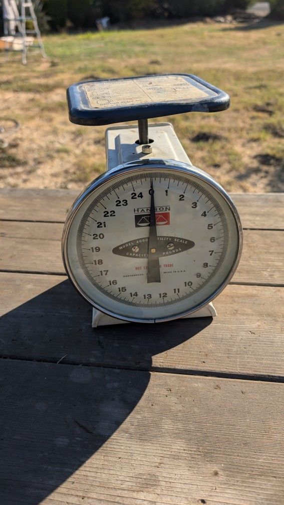 Vintage Hanson Model 4000 Utility Scale 25 lb Capacity Retro Kitchen Scale
