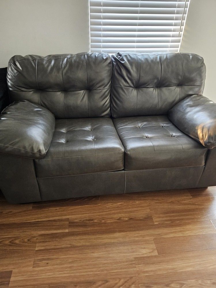 Leather Sofa With Cushions