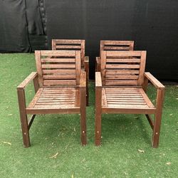 Outdoor patio IKEA wooden chairs , set of 4