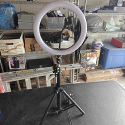 Ring Light w Tripod + Phone Holder (Works Perfect)