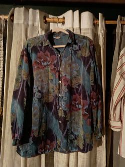 Floral Button-Up Long Sleeve Shirt