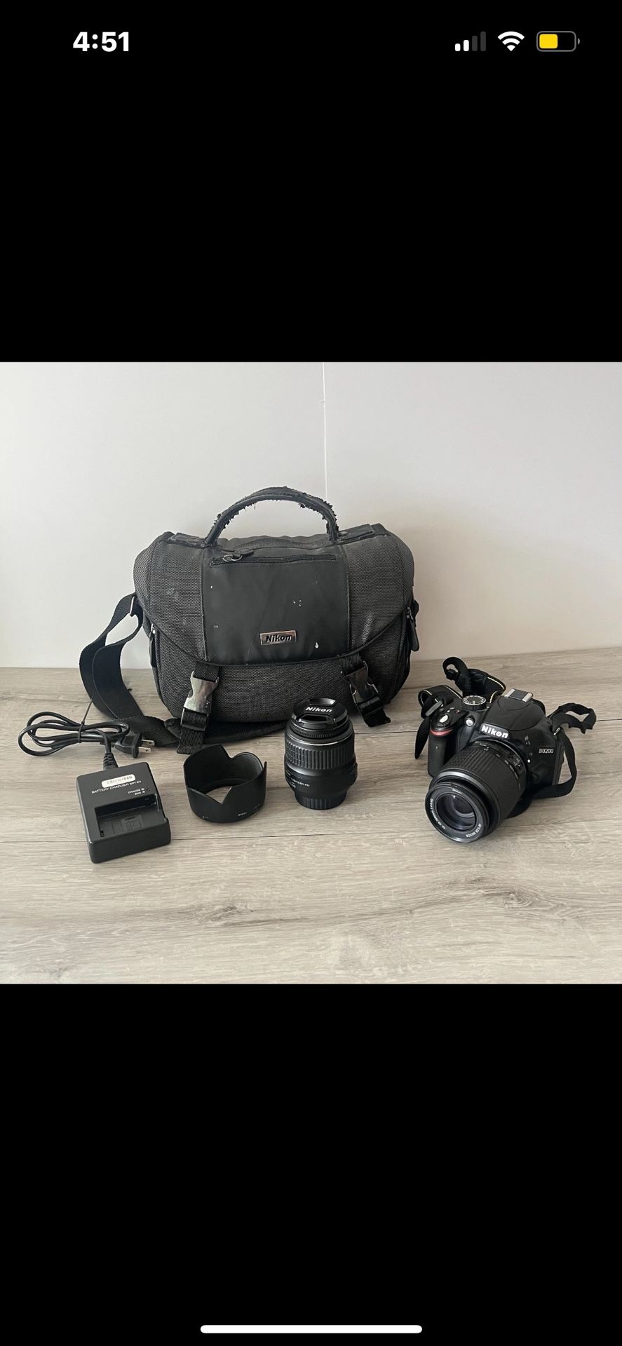 Nikon D3200 Digital SLR Camera Kit w/ 18-55mm and 55-200mm VR Lenses +Extras