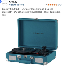 Crosley Cruiser Plus Vintage Suitcase Record Player — Teal