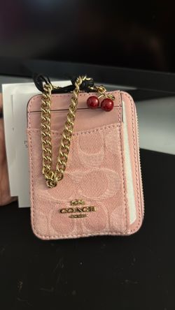 Coach pink denim wallet