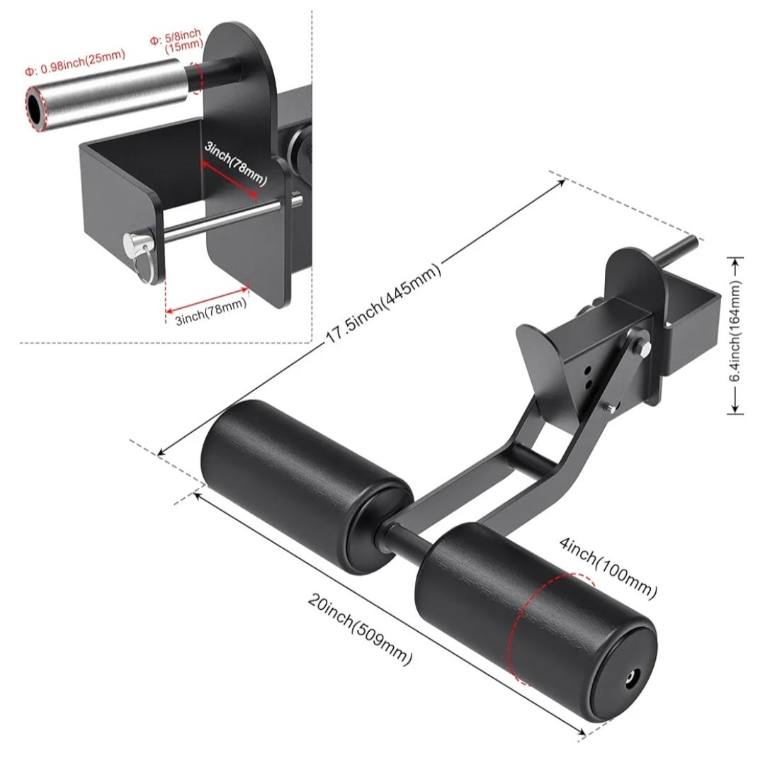 Kipika Nordic Hamstring Curl Squat Rack Attachment for Power Rack with ...