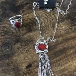 Paparazzi Red Necklace & Ring