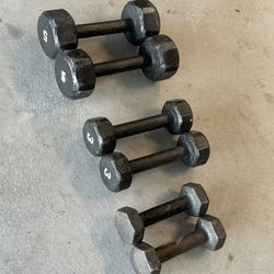 Set of Six Weights And Dumbells For Home Gym