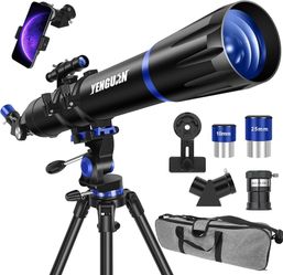 F453-Telescope, 90mm Aperture 800mm-Telescope for Adults & Kids, Professional Refractor Telescopes for Adults High Powered, Beginner-Friendly, Phone A