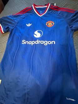 NEW Manchester United Adidas Blue Jersey – Fits XL (Fan Version)