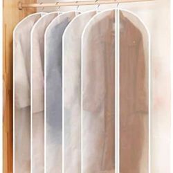CNCEST 5 Pcs 48“ X 24" Foldable Breathable Garment Bag Clothing Transparent Dust Cover