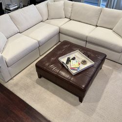 Faux Leather Ottoman