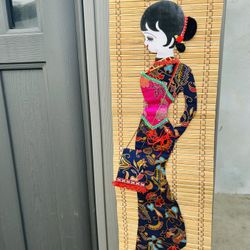 Bamboo Wall Decor Asian Doll 