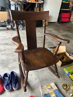 Antique Wood Rocking Chair with Arms